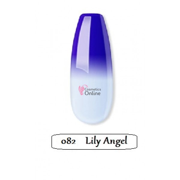 PolyAcril Gel UV/ LED pentru unghii false Lily Angel de 30 ML -  082 Albastru cu Transparent Cameleon